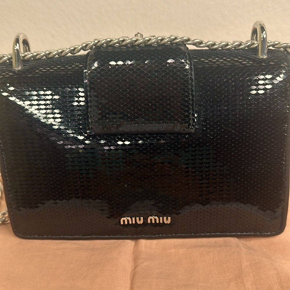 Miu Miu Tartan jeweled sequins crossbody bag - Picture 3 of 11